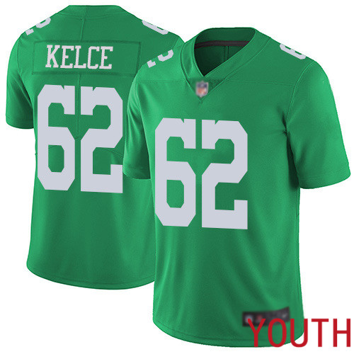 Youth Philadelphia Eagles #62 Jason Kelce Limited Green Rush Vapor Untouchable NFL Jersey Football
